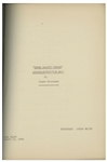 Moe Howard's 34pp. Script Dated January 1939 for The Three Stooges Film ''Three Sappy People'', With Working Title ''Three Sloppy People'' -- Paper Loss to Back Cover, Else Very Good Plus Condition